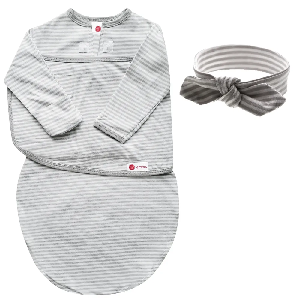 Headband and Swaddle with Long Sleeves Bundle