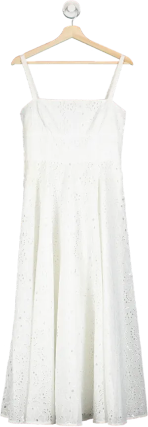 Hill House White Eyelet Midi Dress S