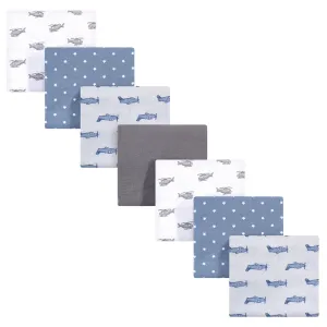 Hudson Baby Cotton Flannel Receiving Blankets Bundle, Airplanes Helicopters