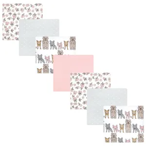 Hudson Baby Cotton Flannel Receiving Blankets Bundle, Wild Forest Pink
