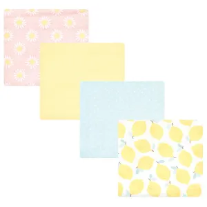 Hudson Baby Cotton Flannel Receiving Blankets, Lemon Daisy