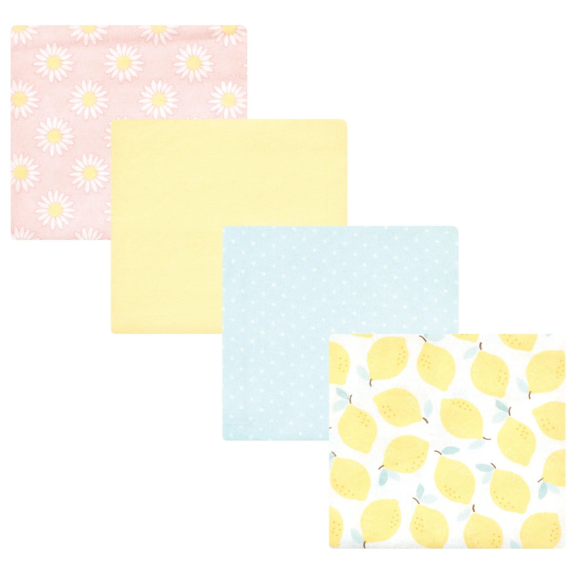 Hudson Baby Cotton Flannel Receiving Blankets, Lemon Daisy