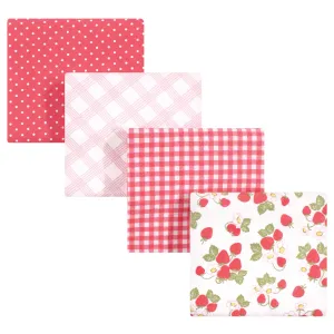 Hudson Baby Cotton Flannel Receiving Blankets, Strawberries
