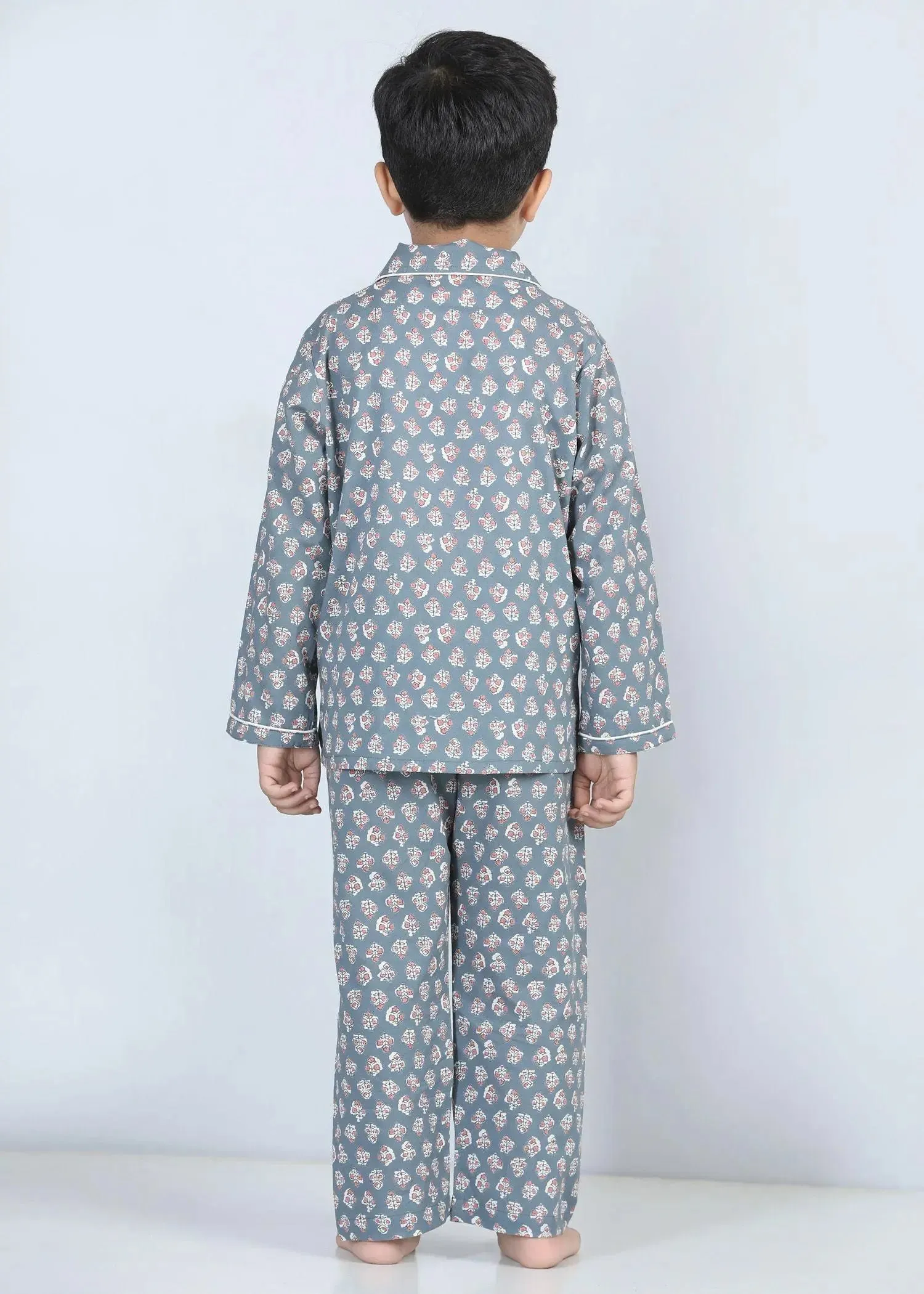 Iris Grey Full Sleeve Cotton Night Suit Boy (1-12 Years)