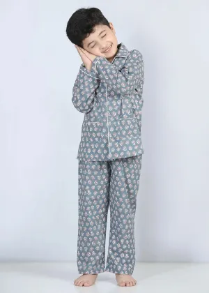 Iris Grey Full Sleeve Cotton Night Suit Boy (1-12 Years)
