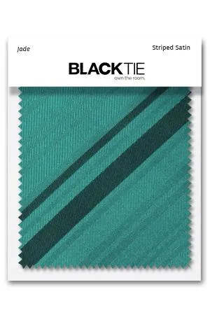 Jade Striped Satin Fabric Swatch