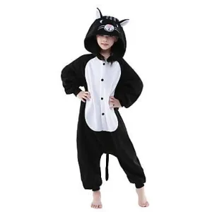 Kids Animal Onesie - Black Cat