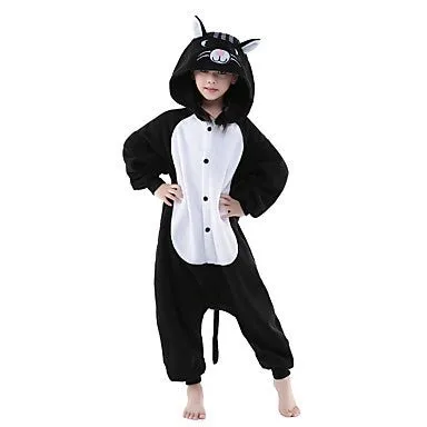 Kids Animal Onesie - Black Cat