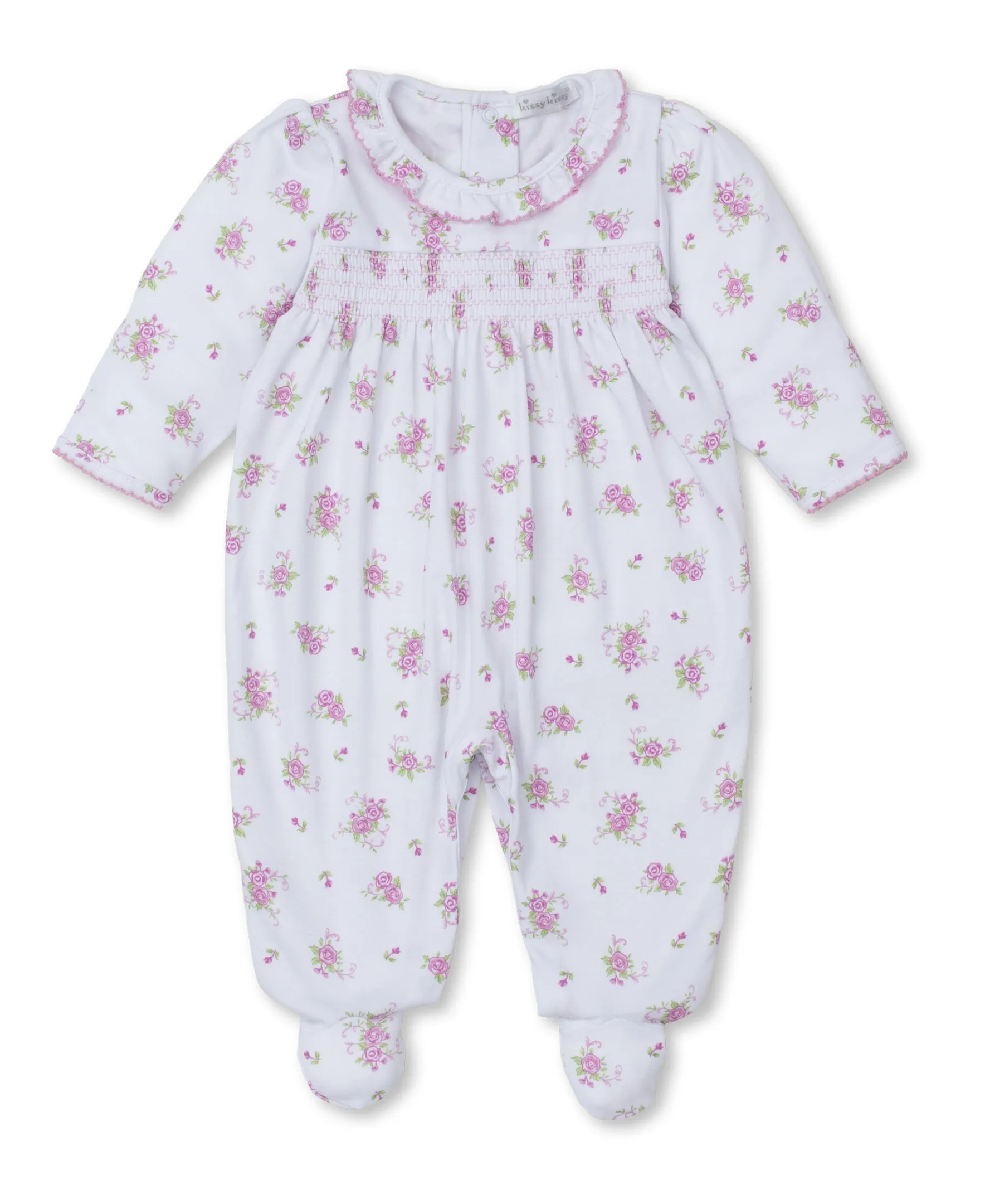Kissy Kissy - Floral Onesie - Pink and White