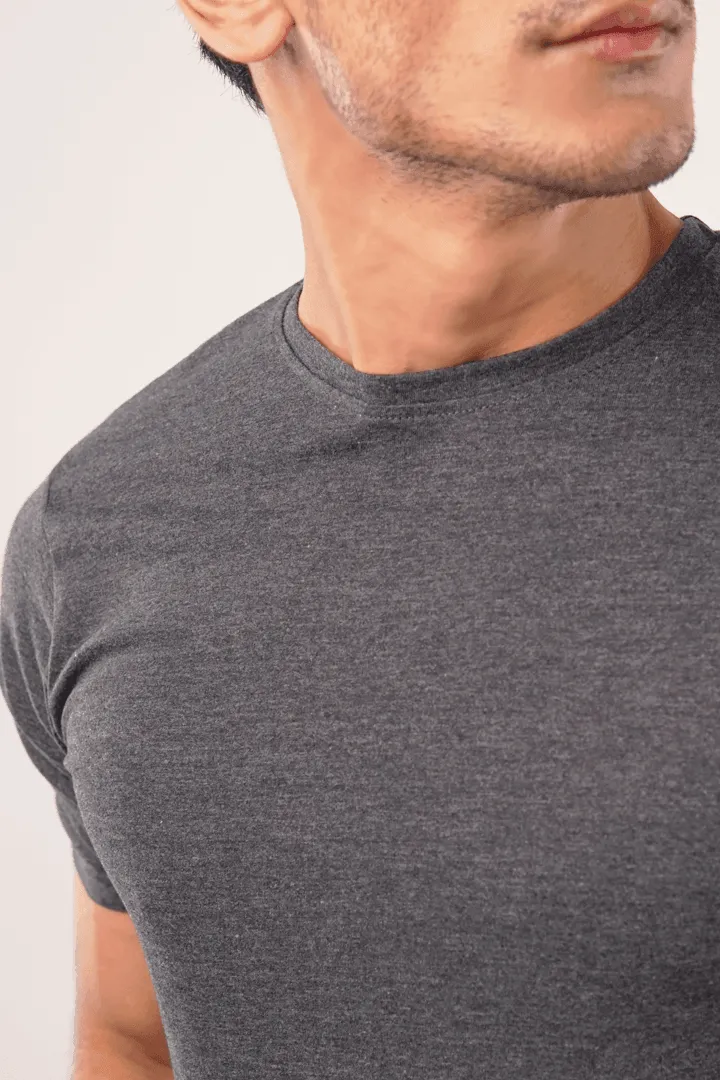 Koel Crew Neck T-Shirt - Charcoal Grey
