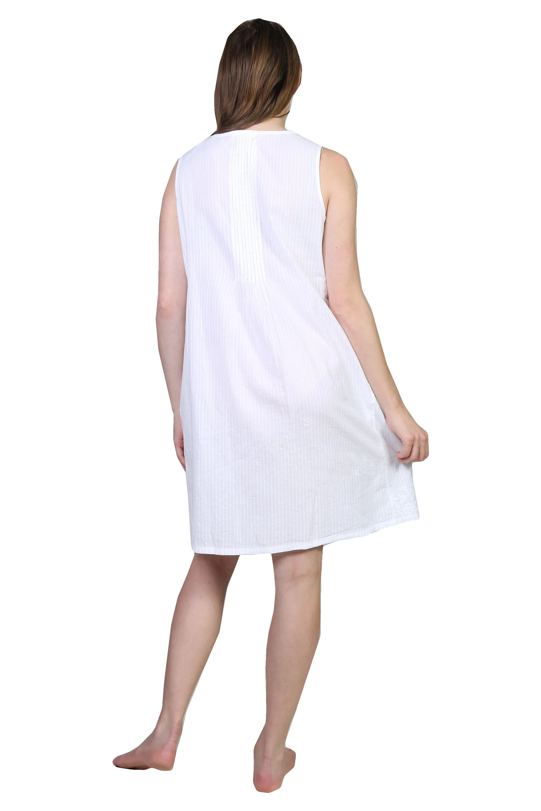 La Cera Sleeveless Embroidered Chemise