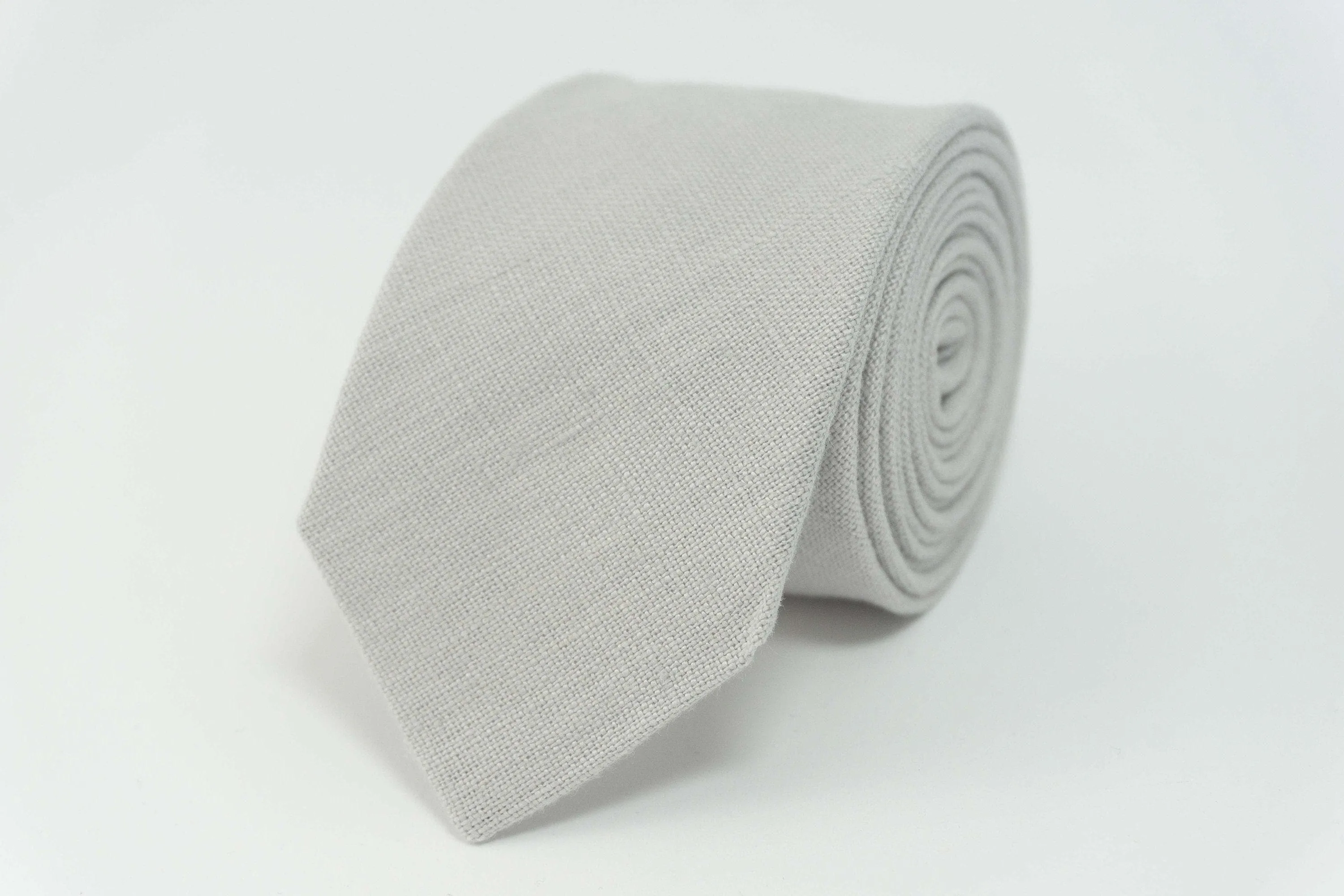 Light Gray necktie | Light Gray linen best men ties for weddings