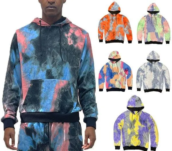 Mens Cotton Tye Dye Hoodies 5 Colors