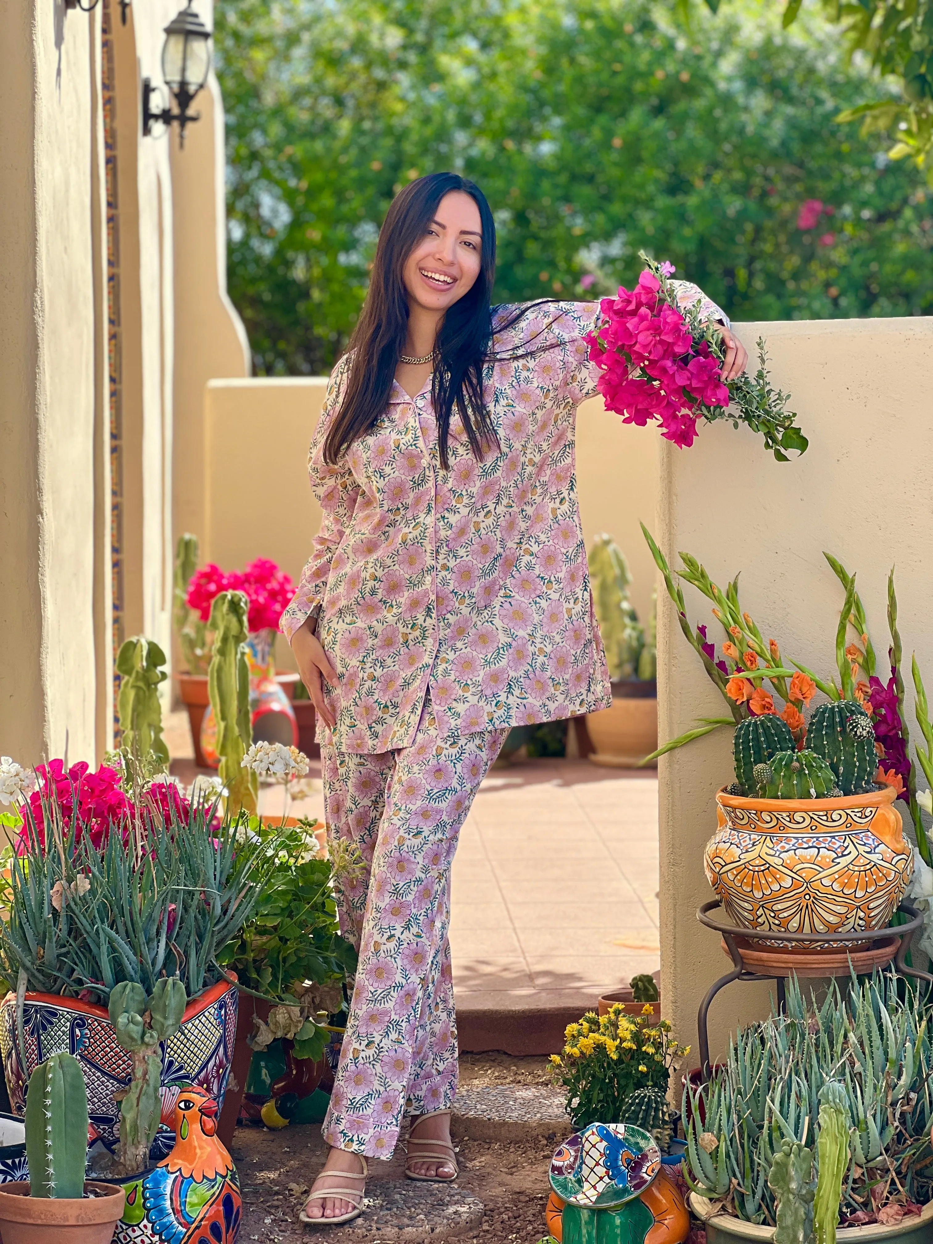 Meravigliosa Mauve Floral Long Sleeve Pajamas Store Credit