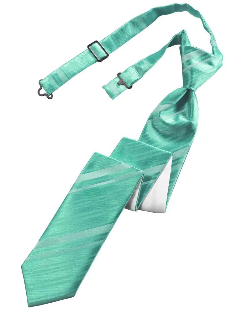 Mermaid Striped Satin Skinny Necktie