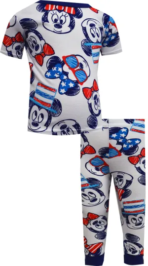 Mickey and Minnie Patriotic Baby and Toddler Cotton Pajama