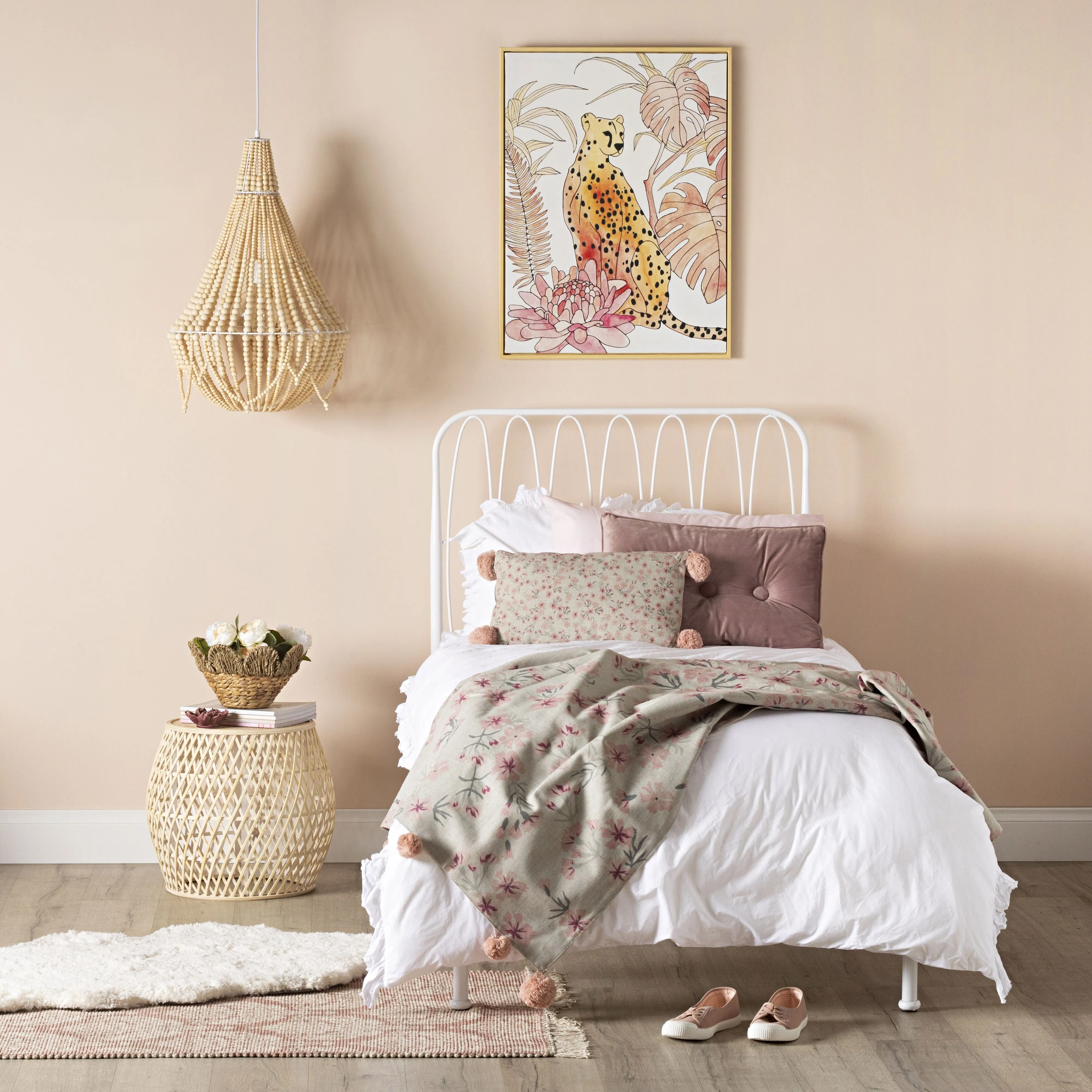Midnight Max Rose Decorative Button Cushion 40x60cm