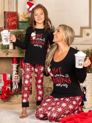 Mommy and Me Hot Cocoa and Christmas Movies Pajama Set