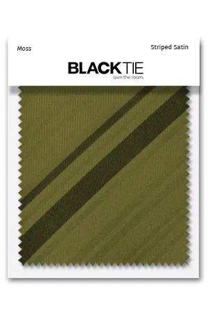 Moss Striped Satin Fabric Swatch