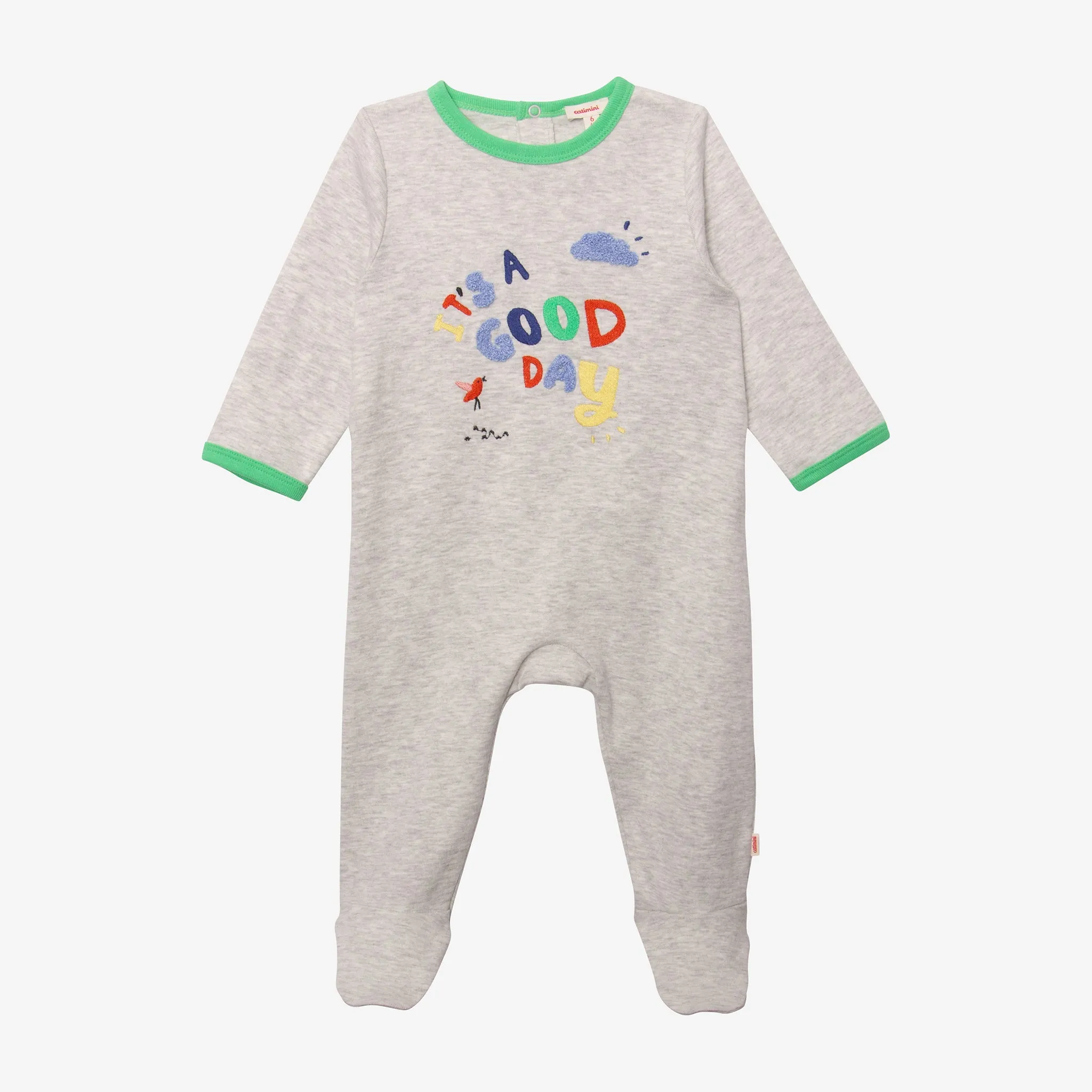 Newborn boys' embroidered pajamas