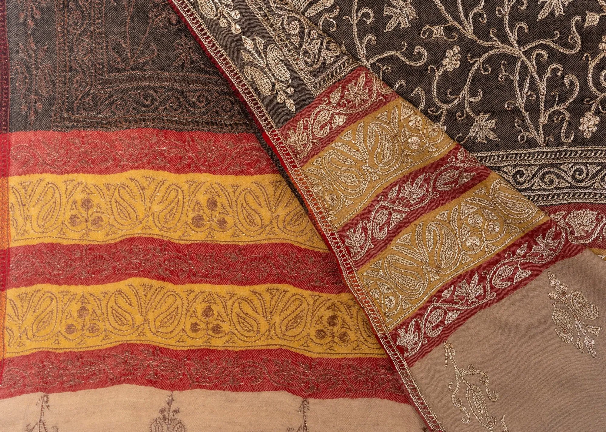 Noor-e-Tilla Hand-Embroidered Pure Pashmina Shawl