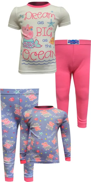 Peppa Pig Dream as Big as the Ocean 4 Piece Cotton Toddler Pajamas