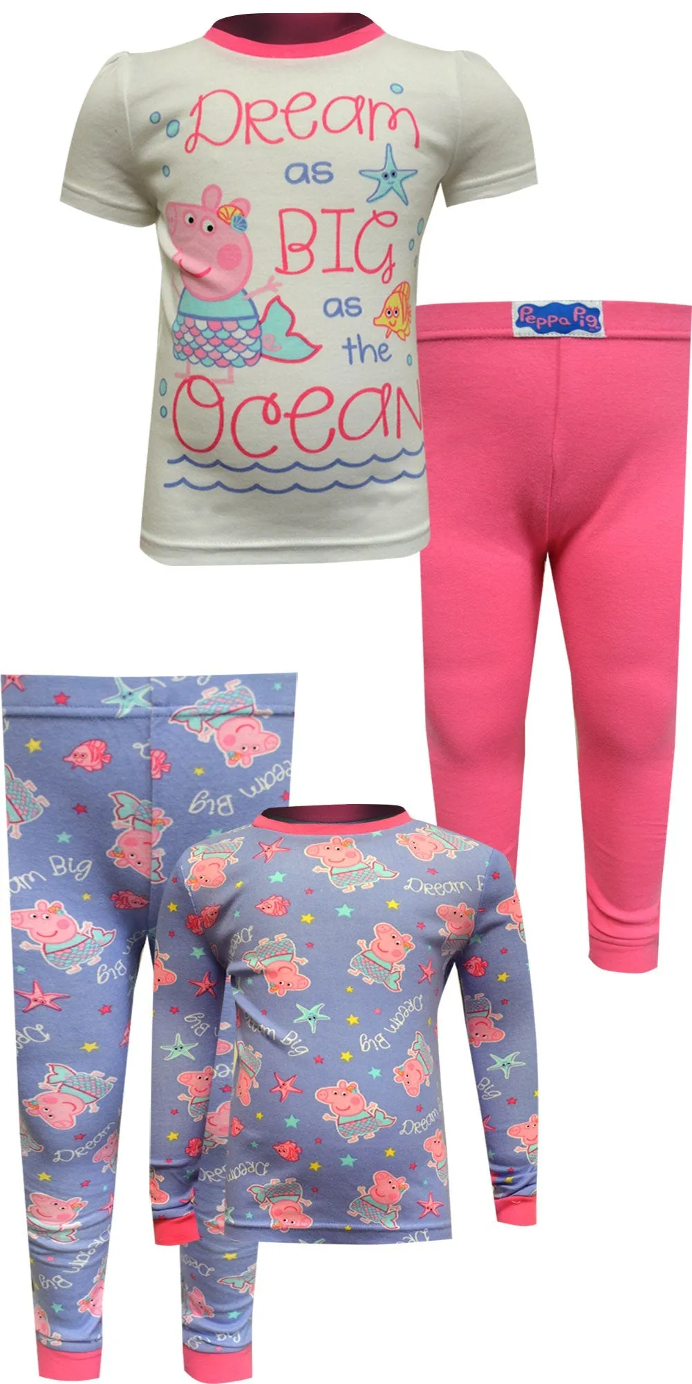 Peppa Pig Dream as Big as the Ocean 4 Piece Cotton Toddler Pajamas