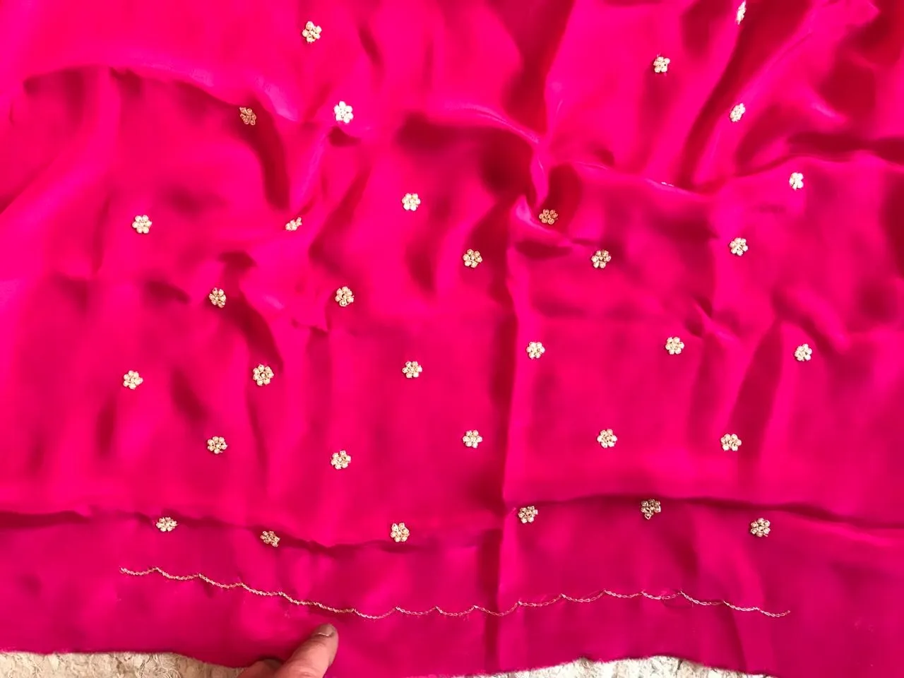 Pink Fuchsia Premium Crepe Saree