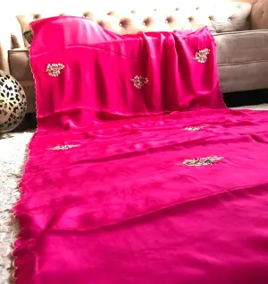 Pink Fuchsia Premium Crepe Saree