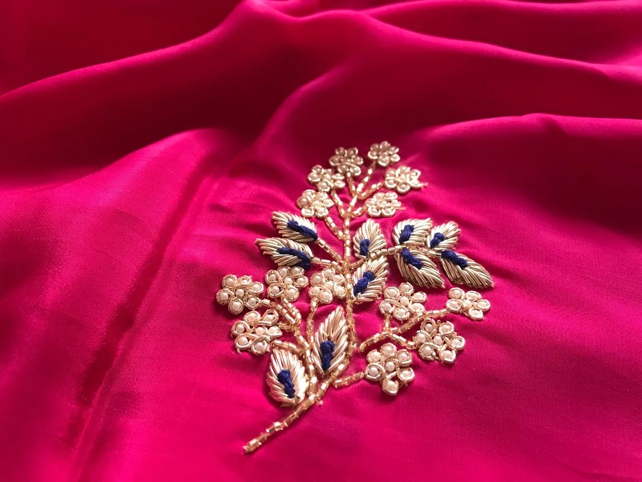 Pink Fuchsia Premium Crepe Saree