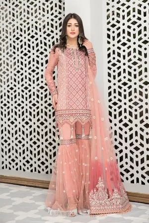Pink Gharara Pakistani with Elegant Decorations #PF481
