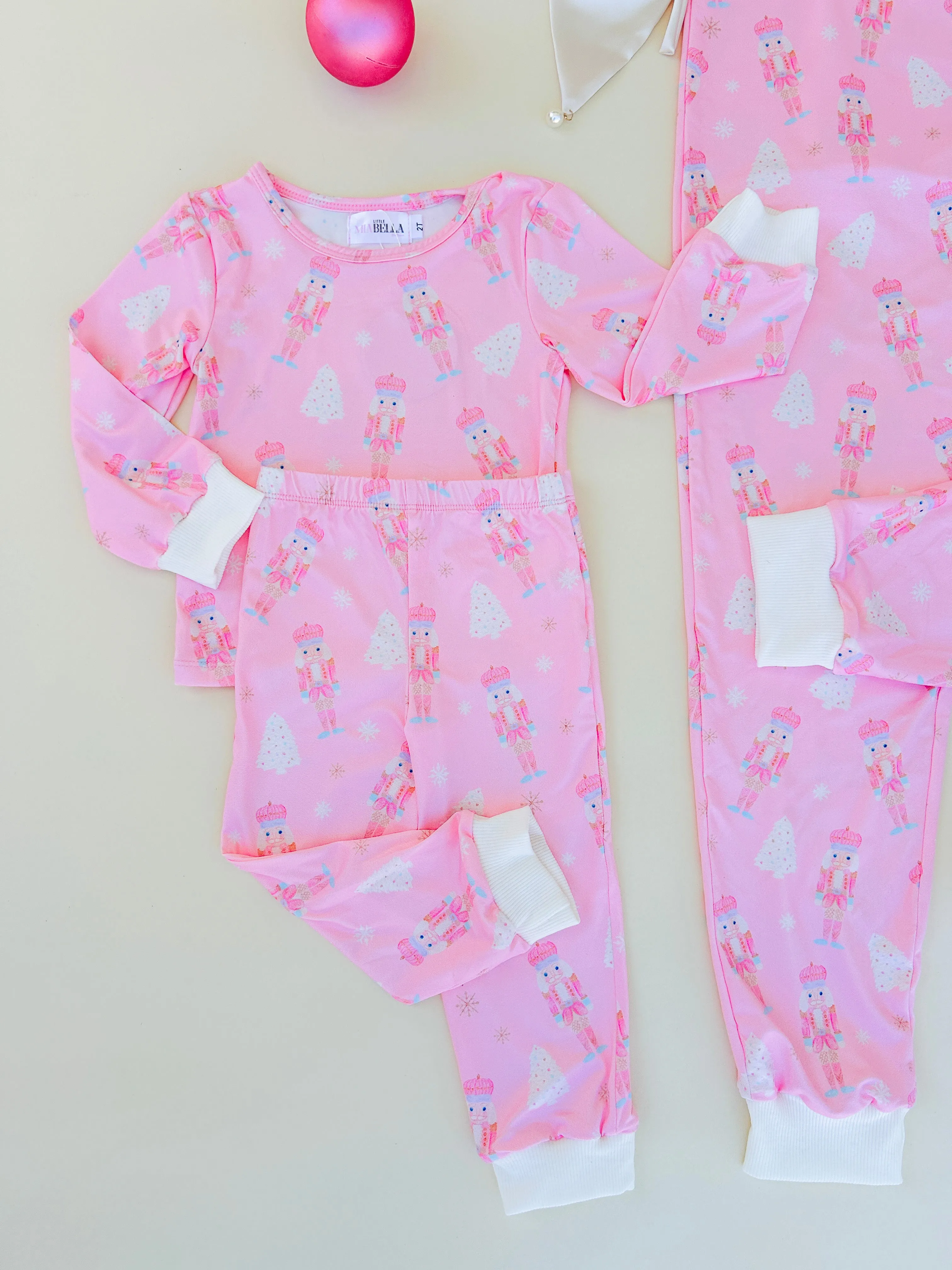 Pink Nutcracker Christmas Matching Pajamas, Mommy and me pajamas