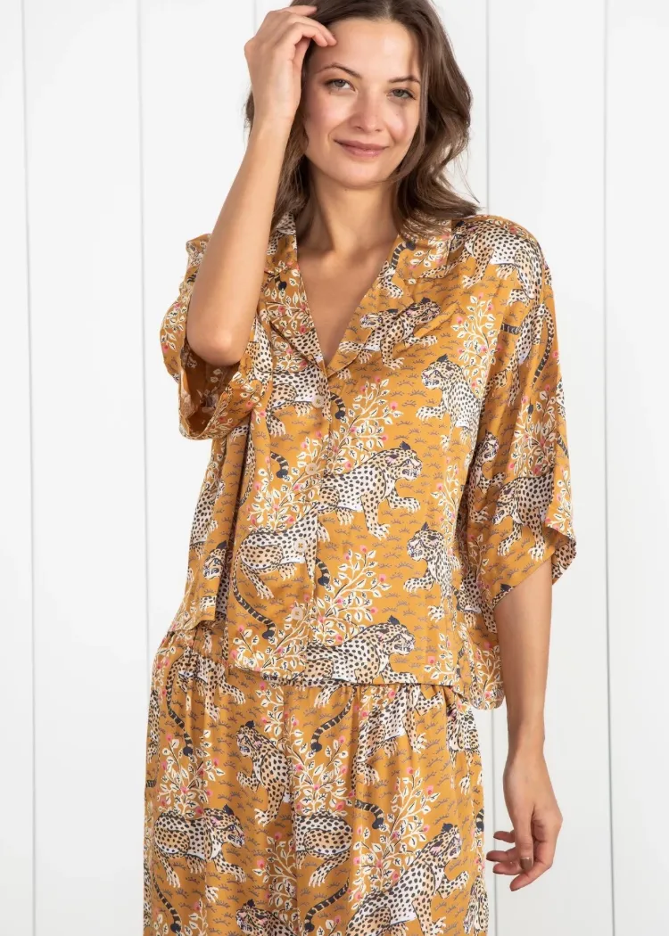 Print Fresh Studio Bagheera Satin Set- Tobacco