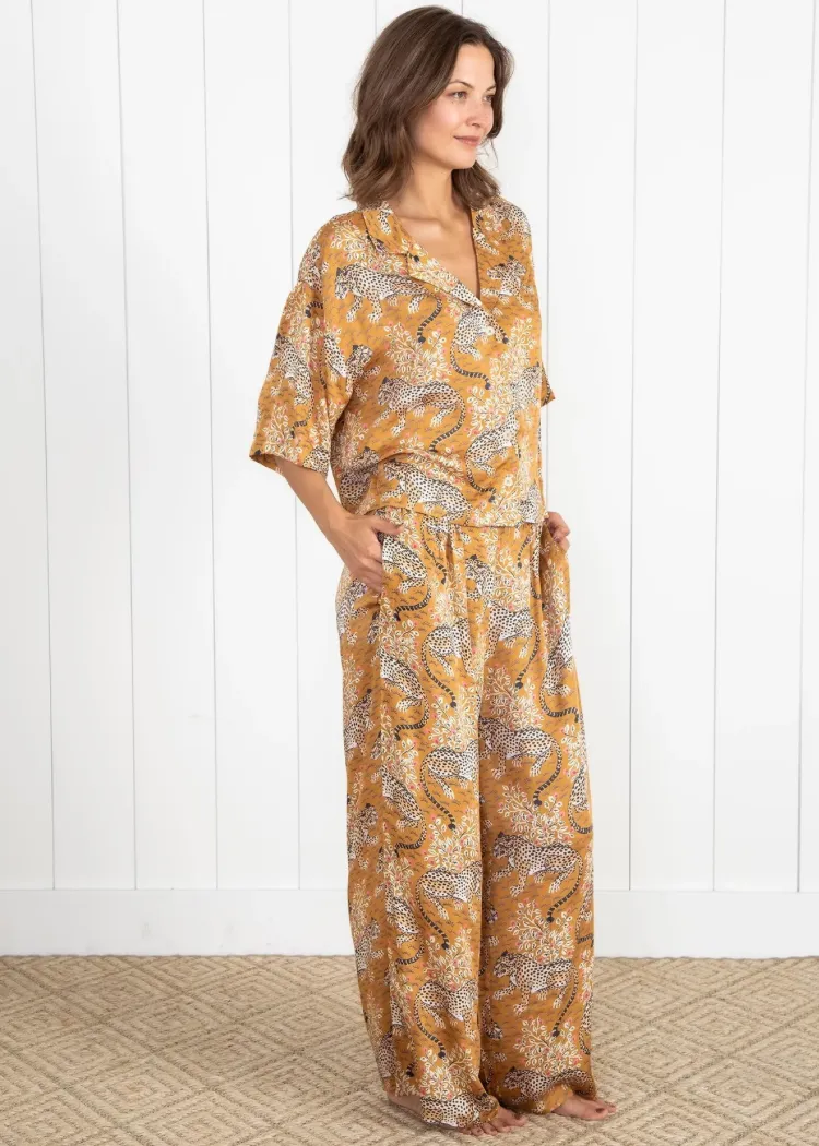 Print Fresh Studio Bagheera Satin Set- Tobacco