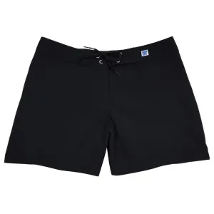 "A Solid Color" BEST SELLING Women's (Swim) Board Shorts - Regular Rise / 5" Inseam (Black Black Stitching)