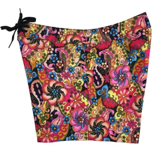 "Lucy in the Sky" Board Shorts - Regular Rise / 5" Inseam (Black OR Blue)