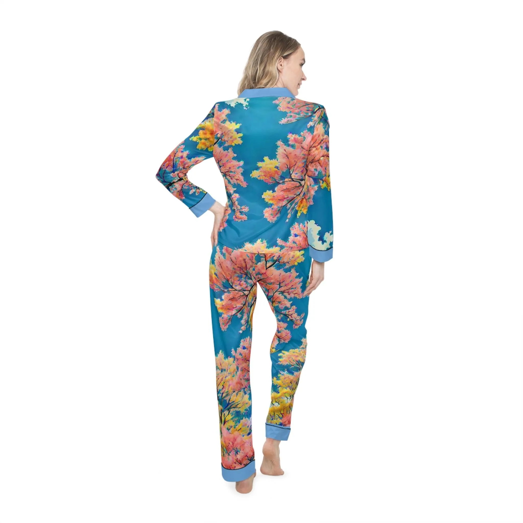 "Summer Stroll" Women's Satin Pajamas