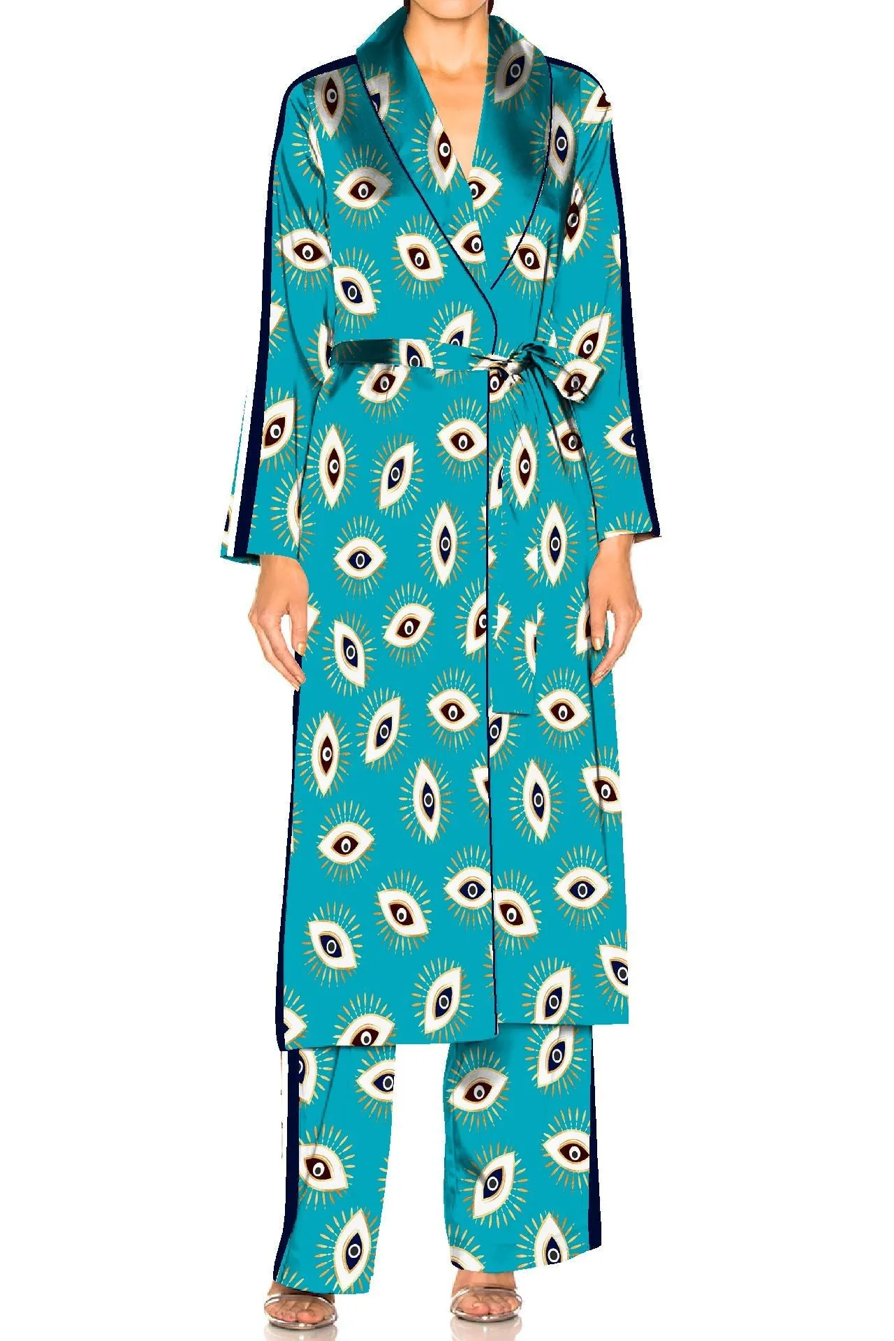 Robe And Pajama Set Womens