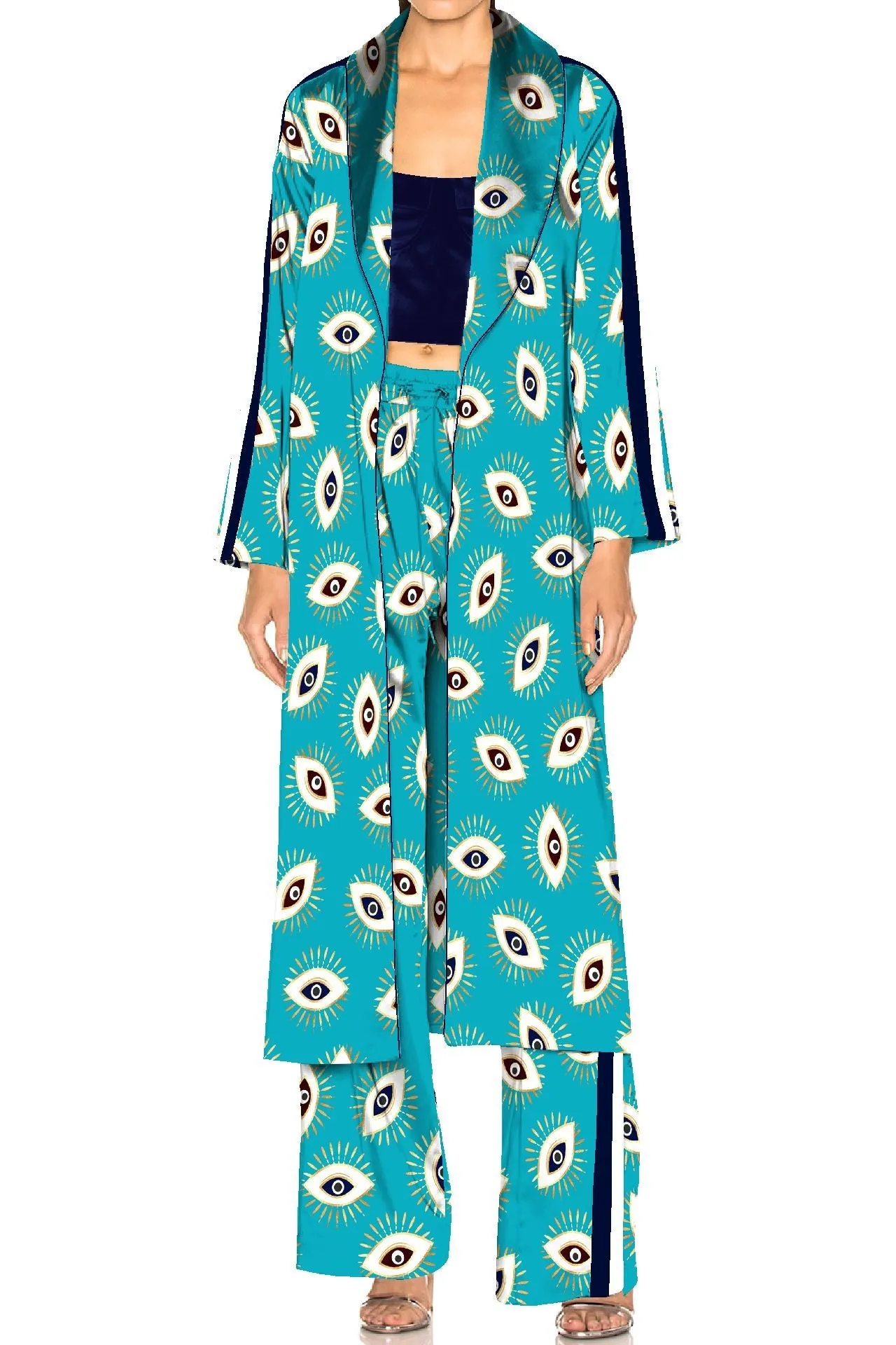 Robe And Pajama Set Womens
