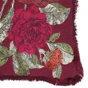 Roselie Embroidered Cranberry Cushion