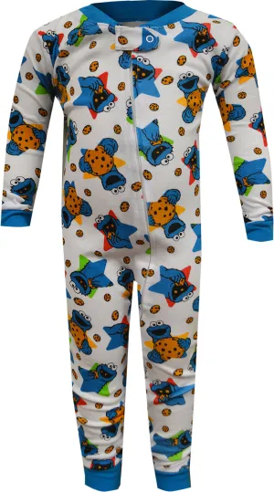Sesame Street Cookie Monster Cotton Toddler One Piece Pajamas