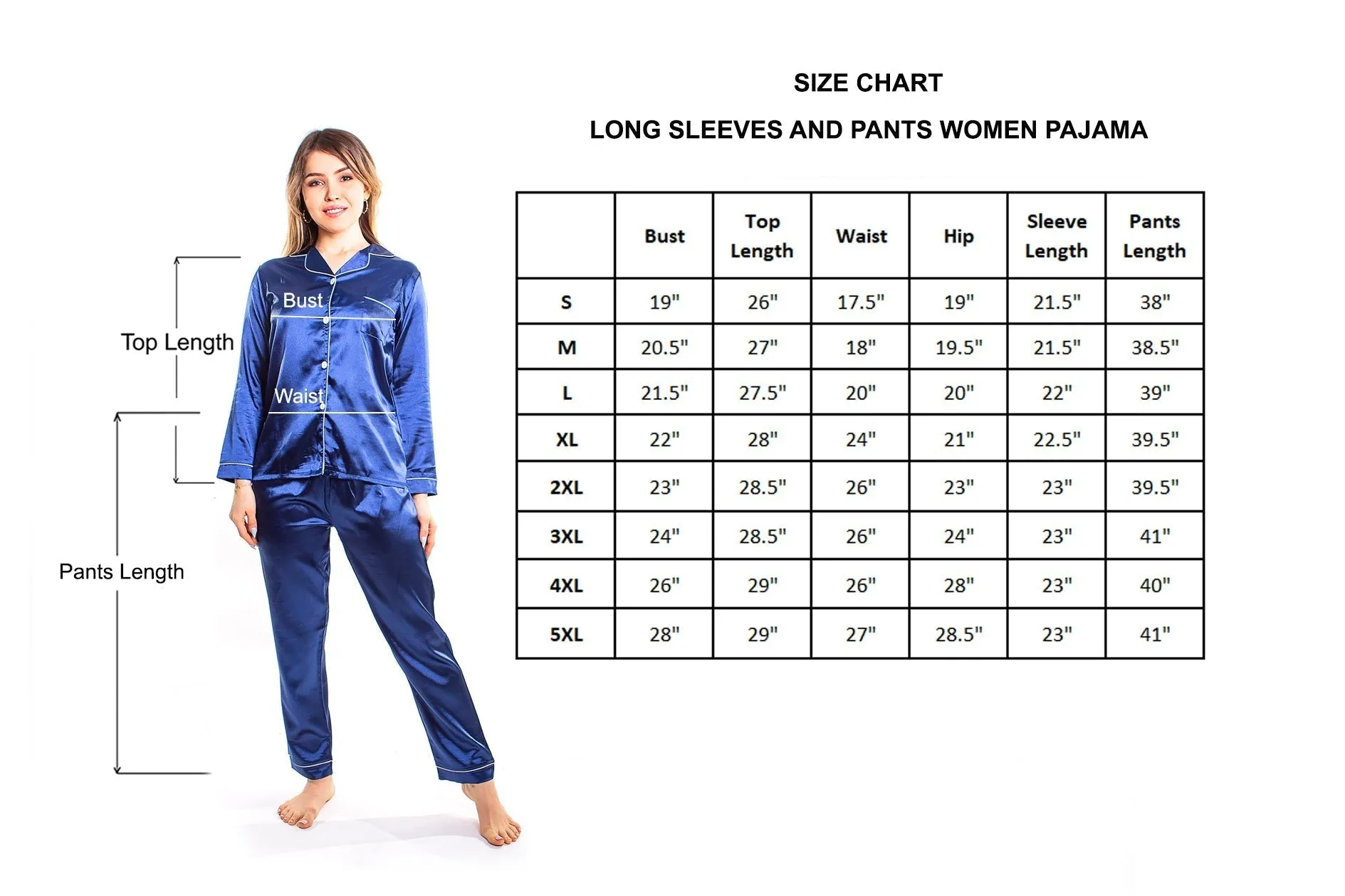 Set of 6 Bridesmaids Pajamas, Custom Wedding Satin Pajamas  - Long   Long