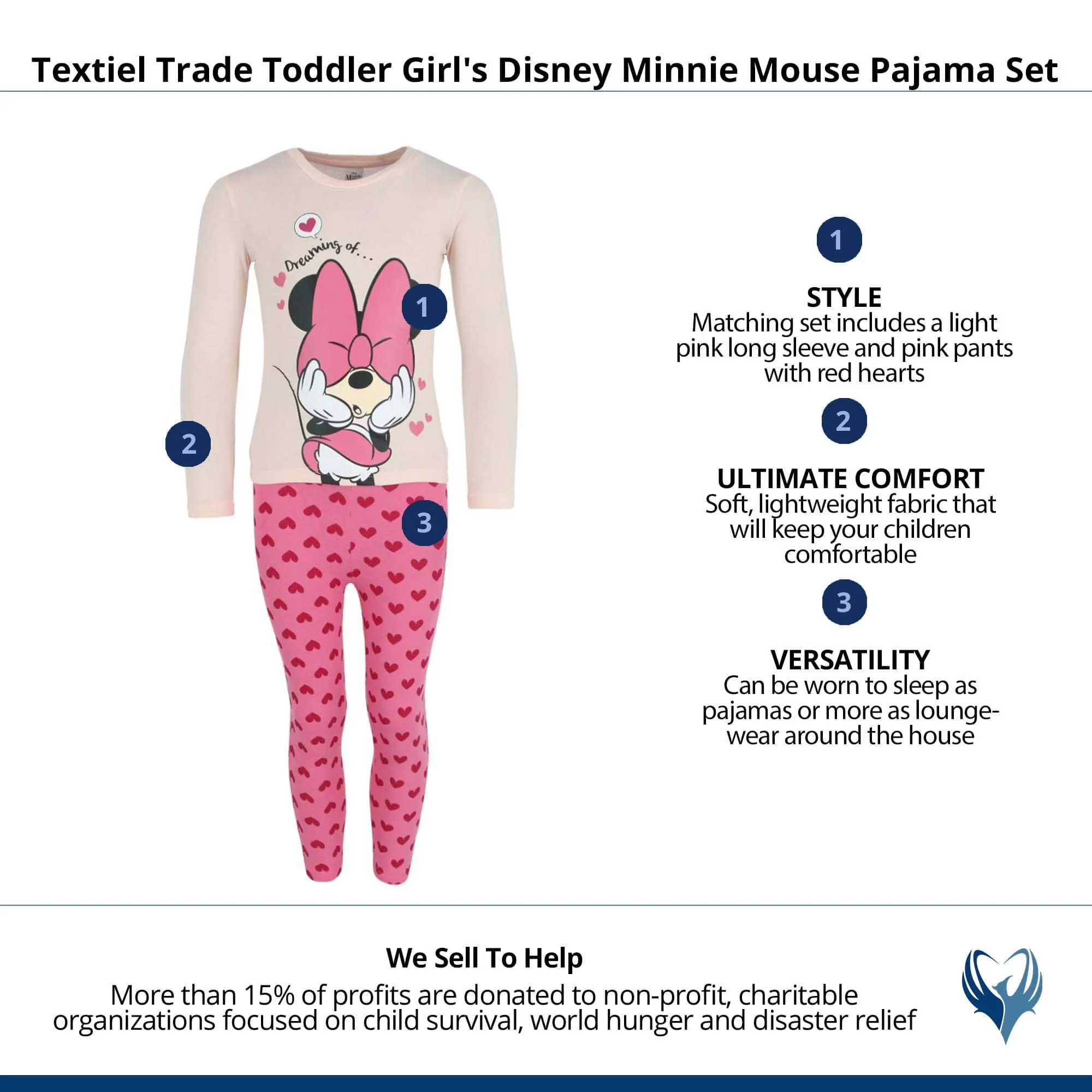 Textiel Trade Toddler Girl's Disney Minnie Mouse Pajama Set