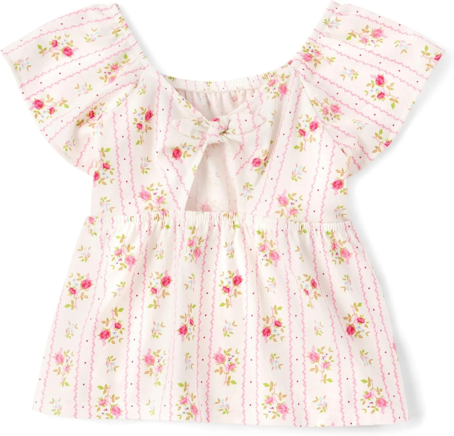 The Children's Place Baby Girls' and Toddler Short Sleeve Flutter Shirt
