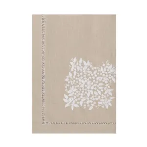 The Embroidered Botanical Hemstitch Linen Napkin (Set of 4)