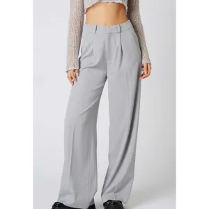 The Quincy Light Gray Full Leg Trouser Pants