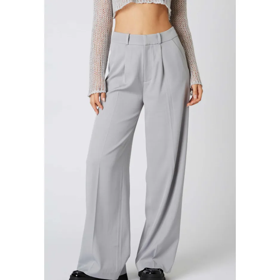 The Quincy Light Gray Full Leg Trouser Pants