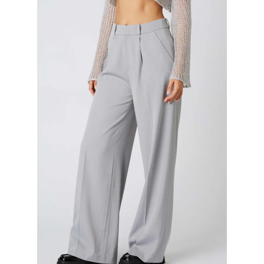 The Quincy Light Gray Full Leg Trouser Pants