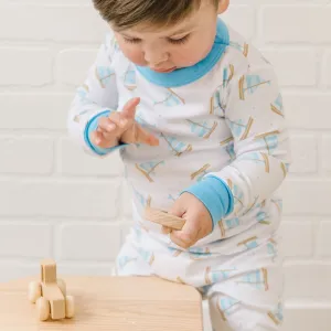 Tiny Sailboat Long Pajama - Blue