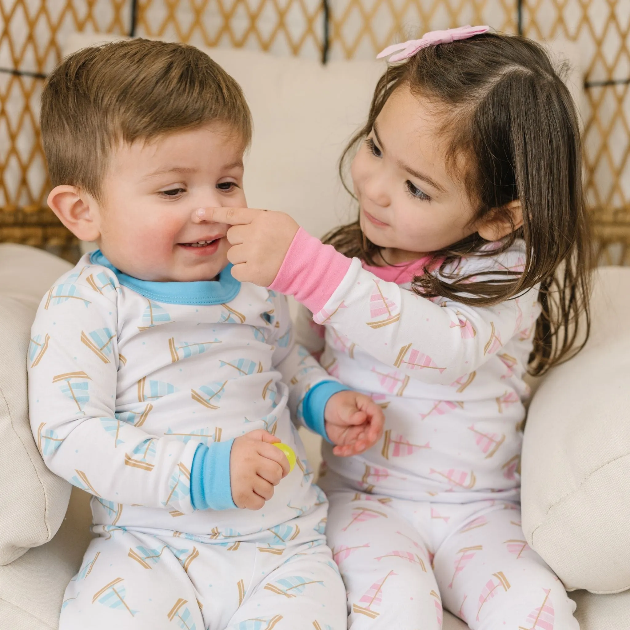 Tiny Sailboat Long Pajama - Blue